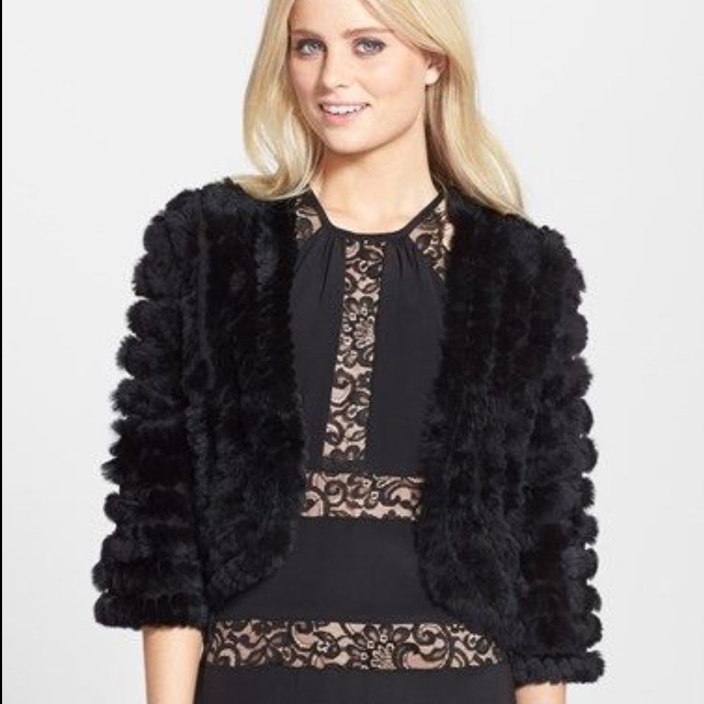 REAL Rabbit Fur BCBG Shrug